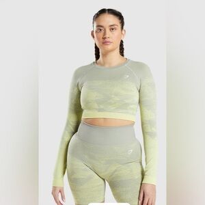 Gymshark Adapt Ombre Cropped Seamless Workout Top | Size Large
